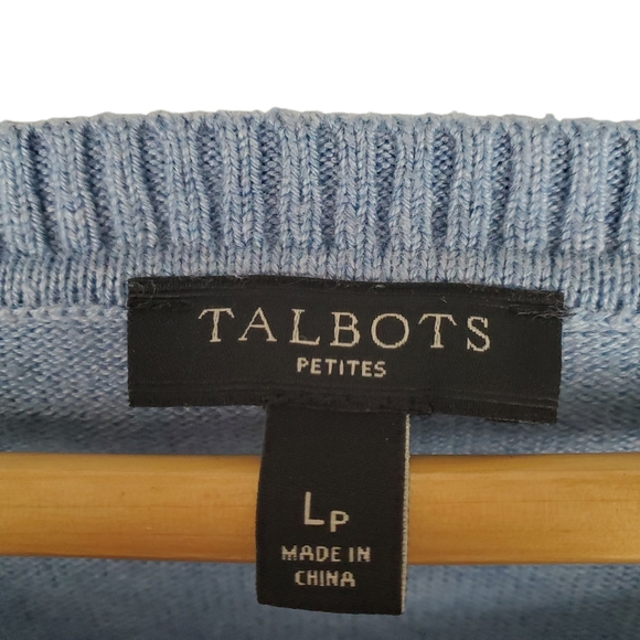 Talbots Blue & Black Striped Sweater. Tunic Length w/ Buttons. Petite LG. G86 - Picture 3 of 9